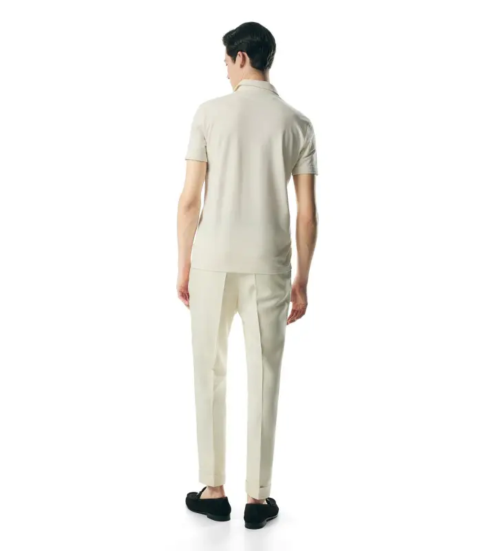 SILK BLEND PIQUET POLO ECRU online